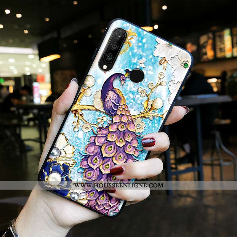 Étui Huawei P30 Lite Protection Délavé En Daim Silicone Gaufrage Vintage Style Chinois Téléphone Por