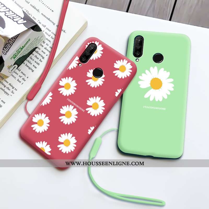 Étui Huawei P30 Lite Protection Personnalité Dragon Mode Net Rouge Amoureux Silicone