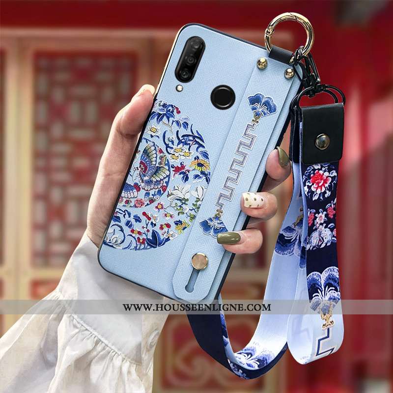 Étui Huawei P30 Lite Silicone Protection Coque Fluide Doux Style Chinois Rouge