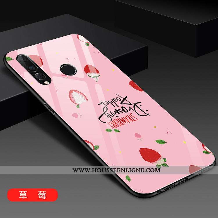 Étui Huawei P30 Lite Silicone Verre Rose Nouveau Personnalité Jeunesse Coque