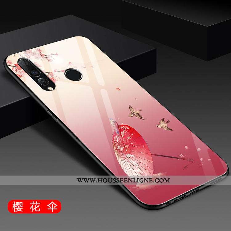 Étui Huawei P30 Lite Silicone Verre Rose Nouveau Personnalité Jeunesse Coque