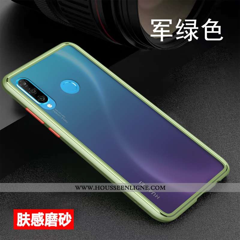 Étui Huawei P30 Lite Xl Personnalité Créatif Protection Incassable Délavé En Daim Coque Légère Blanc