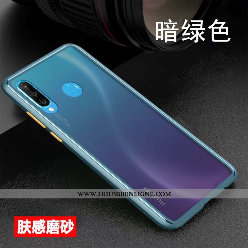 Étui Huawei P30 Lite Xl Personnalité Créatif Protection Incassable Délavé En Daim Coque Légère Blanc