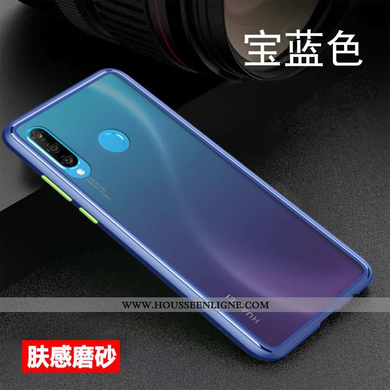Étui Huawei P30 Lite Xl Personnalité Créatif Protection Incassable Délavé En Daim Coque Légère Blanc