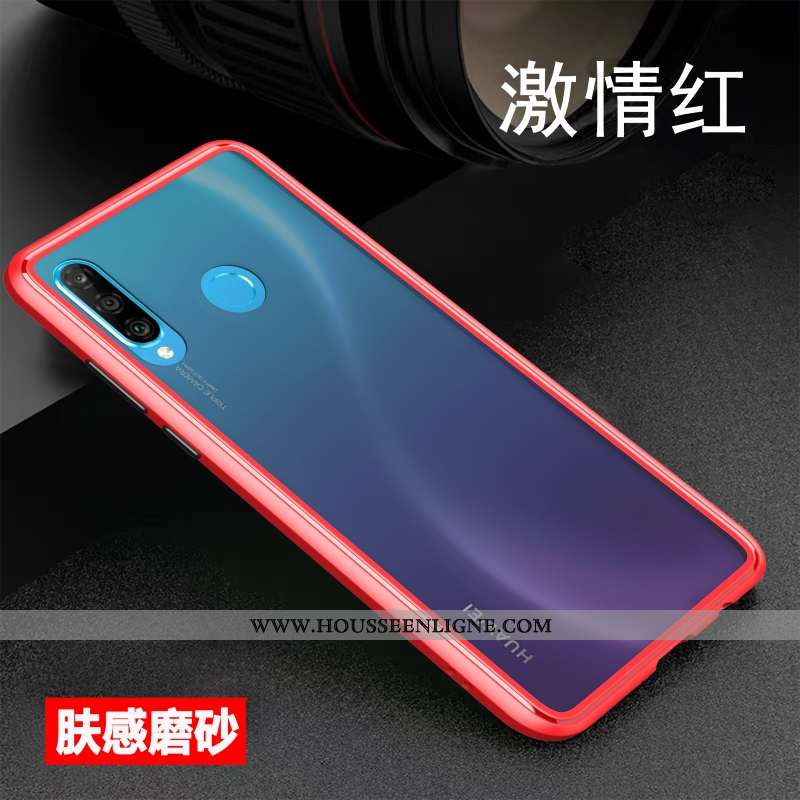 Étui Huawei P30 Lite Xl Personnalité Créatif Protection Incassable Délavé En Daim Coque Légère Blanc