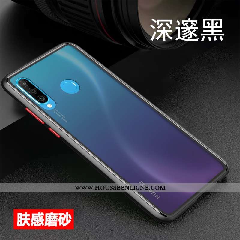 Étui Huawei P30 Lite Xl Personnalité Créatif Protection Incassable Délavé En Daim Coque Légère Blanc