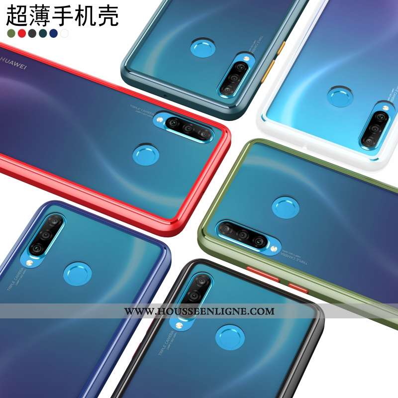 Étui Huawei P30 Lite Xl Personnalité Créatif Protection Incassable Délavé En Daim Coque Légère Blanc