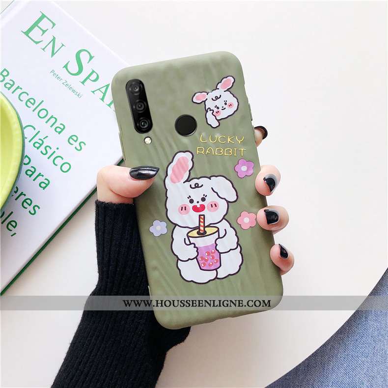 Étui Huawei P30 Lite Xl Protection Personnalité Mode Fluide Doux Une Agrafe Anneau Noir