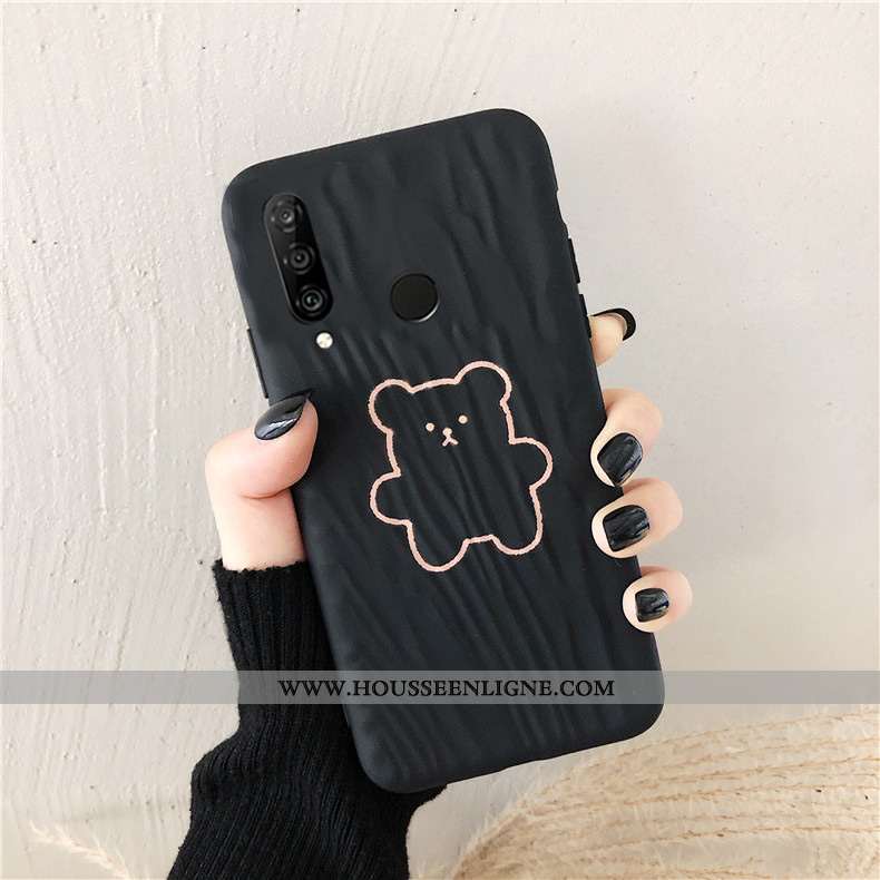 Étui Huawei P30 Lite Xl Protection Personnalité Mode Fluide Doux Une Agrafe Anneau Noir