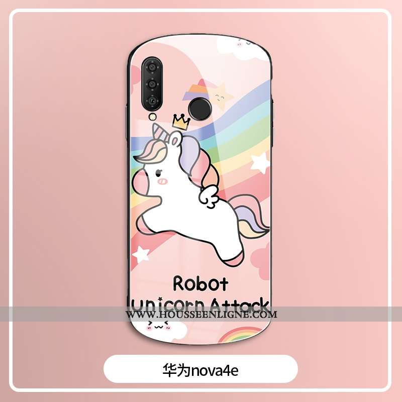 Étui Huawei P30 Lite Xl Verre Silicone Tout Compris Rond Amoureux Arc En Ciel Protection Rose
