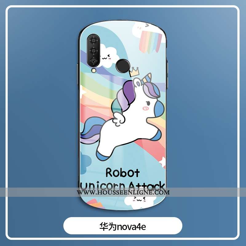 Étui Huawei P30 Lite Xl Verre Silicone Tout Compris Rond Amoureux Arc En Ciel Protection Rose