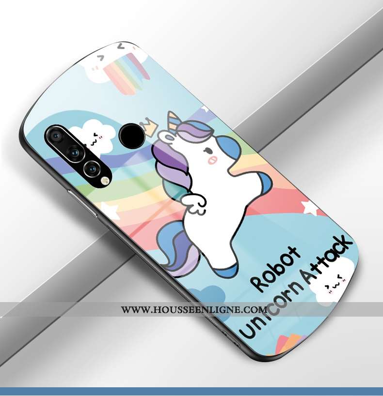Étui Huawei P30 Lite Xl Verre Silicone Tout Compris Rond Amoureux Arc En Ciel Protection Rose