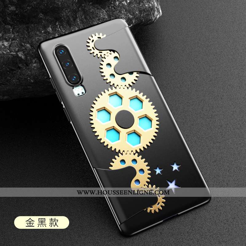 Étui Huawei P30 Personnalité Créatif Protection Machines Noir Ultra Coque