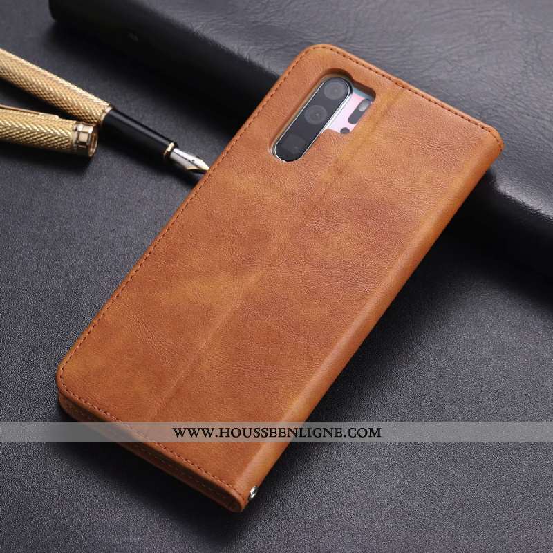 Étui Huawei P30 Pro Cuir Véritable Protection Téléphone Portable Tout Compris Carte Incassable Marro
