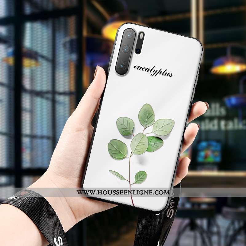 Étui Huawei P30 Pro Fluide Doux Silicone Fleur Ultra Délavé En Daim Coque Verte