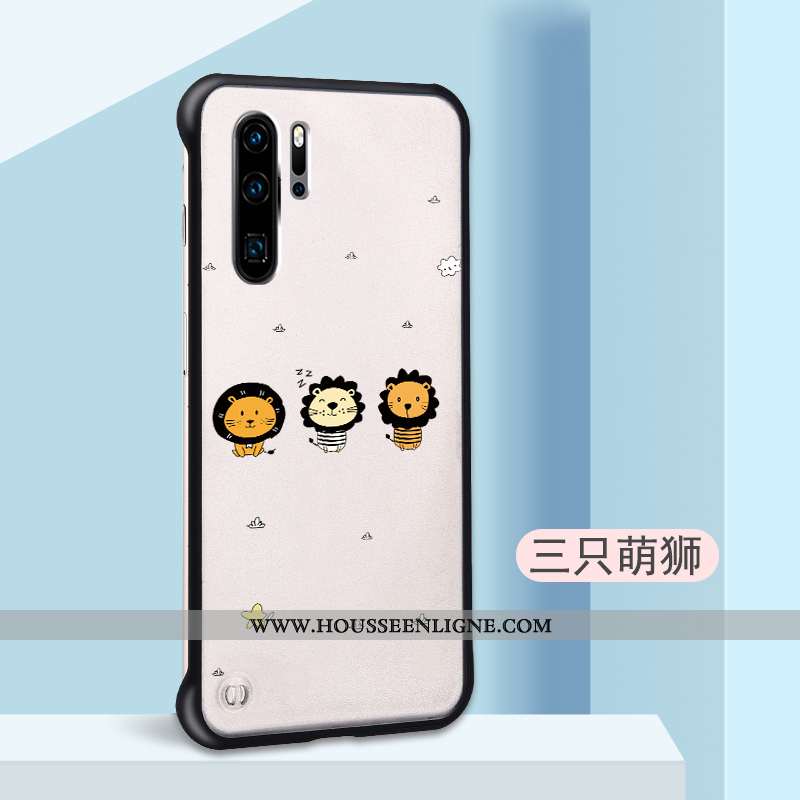 Étui Huawei P30 Pro Légère Délavé En Daim Légères Coque Incassable Dessin Animé Personnalité Beige
