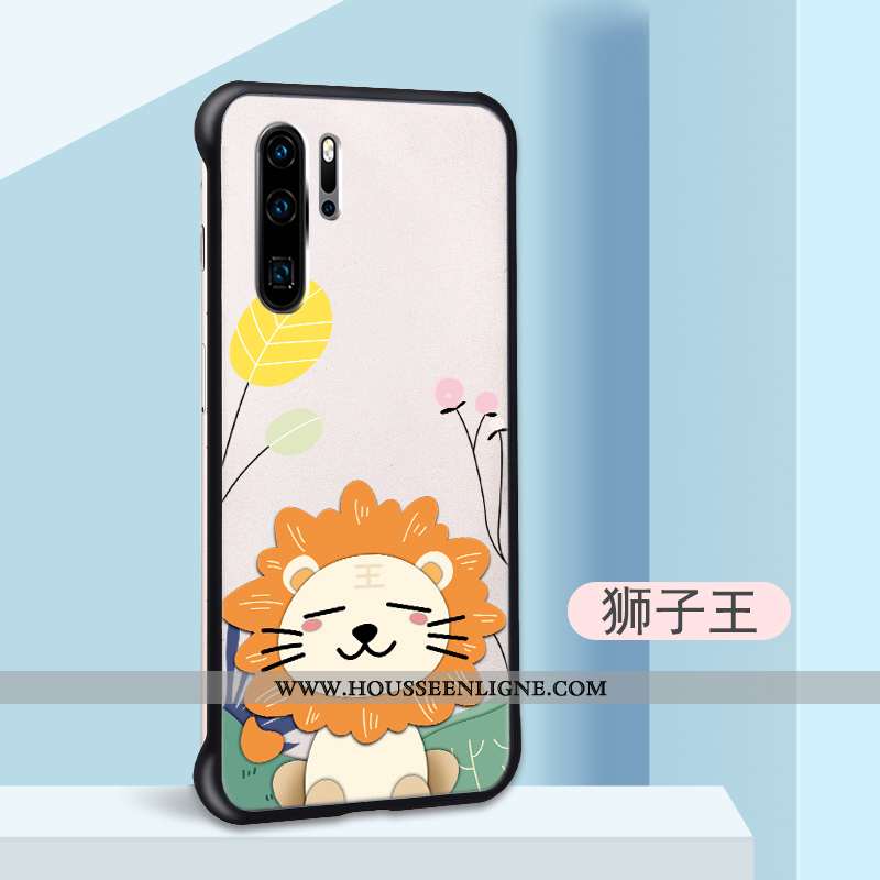 Étui Huawei P30 Pro Légère Délavé En Daim Légères Coque Incassable Dessin Animé Personnalité Beige