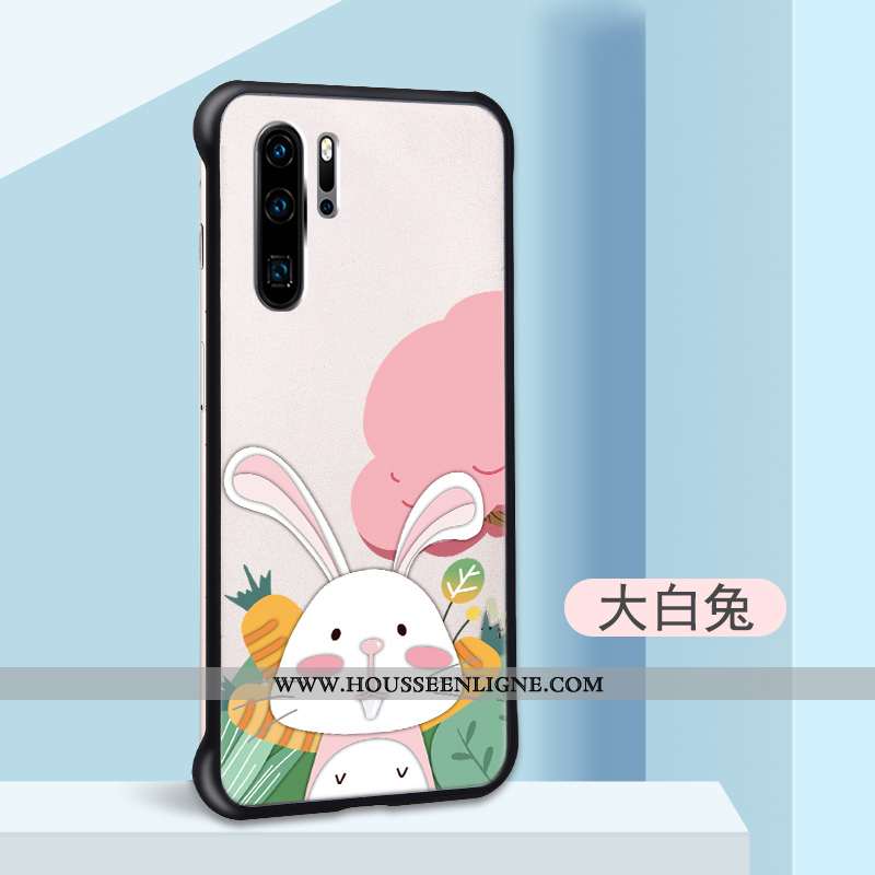 Étui Huawei P30 Pro Légère Délavé En Daim Légères Coque Incassable Dessin Animé Personnalité Beige