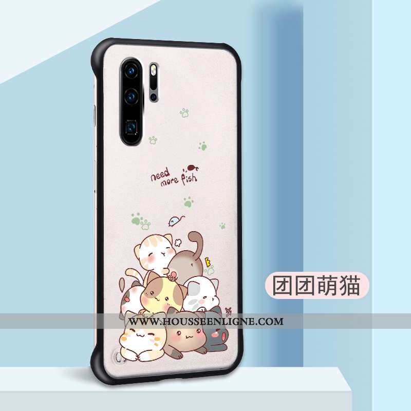 Étui Huawei P30 Pro Légère Délavé En Daim Légères Coque Incassable Dessin Animé Personnalité Beige