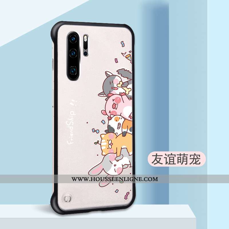 Étui Huawei P30 Pro Légère Délavé En Daim Légères Coque Incassable Dessin Animé Personnalité Beige