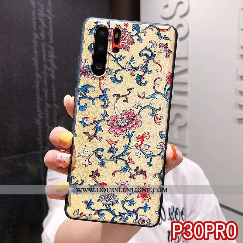 Étui Huawei P30 Pro Personnalité Créatif Légère Anneau Coque Légères Silicone Beige