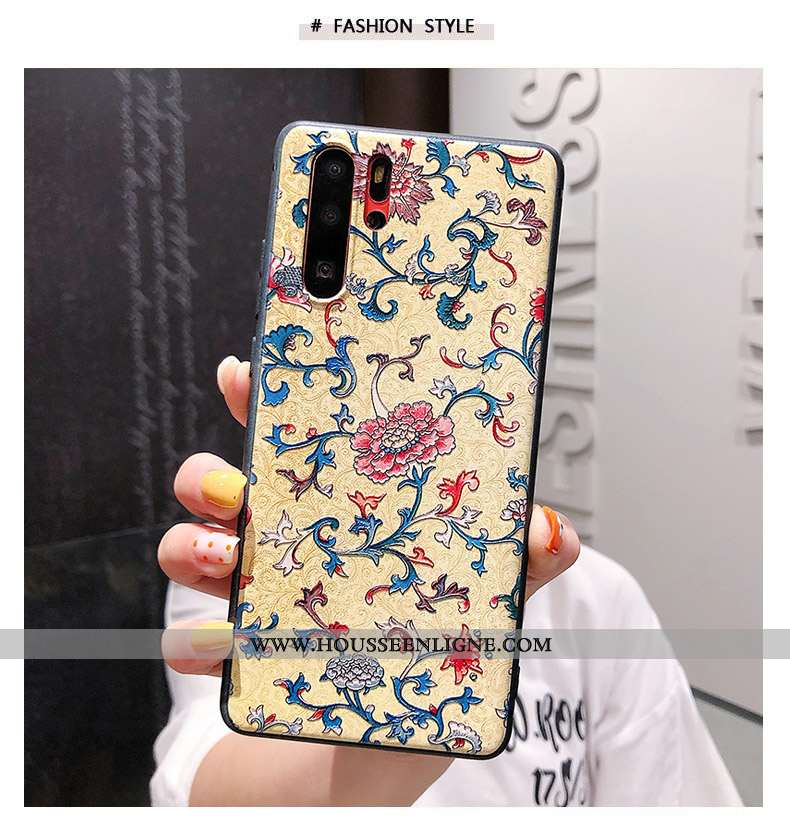 Étui Huawei P30 Pro Personnalité Créatif Légère Anneau Coque Légères Silicone Beige