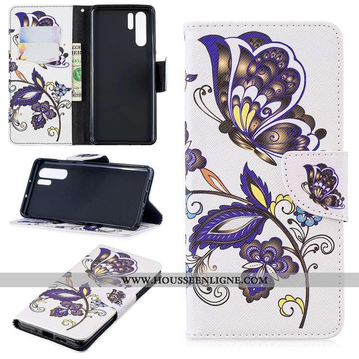 Étui Huawei P30 Pro Protection Dessin Animé Coque Tout Compris Cuir Téléphone Portable Noir