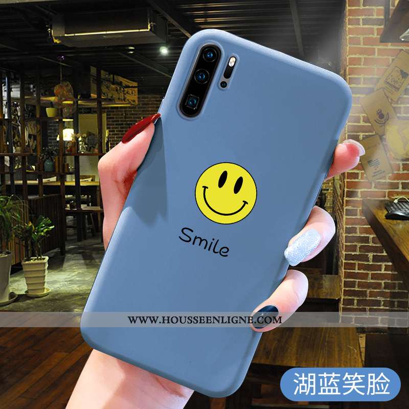 Étui Huawei P30 Pro Silicone Protection Bleu Téléphone Portable Fluide Doux Charmant Tendance