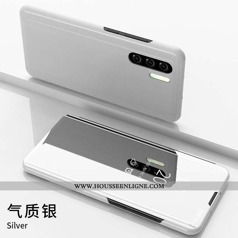 Étui Huawei P30 Pro Tendance Cuir Incassable Protection Coque Argent