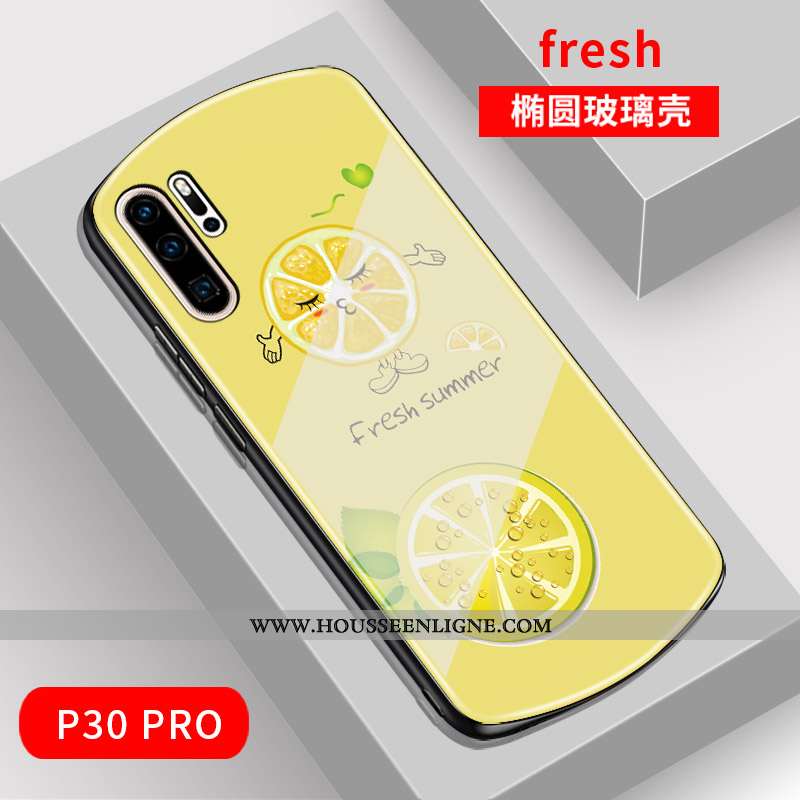 Étui Huawei P30 Pro Verre Dessin Animé Coque Net Rouge Téléphone Portable Mode Charmant Verte