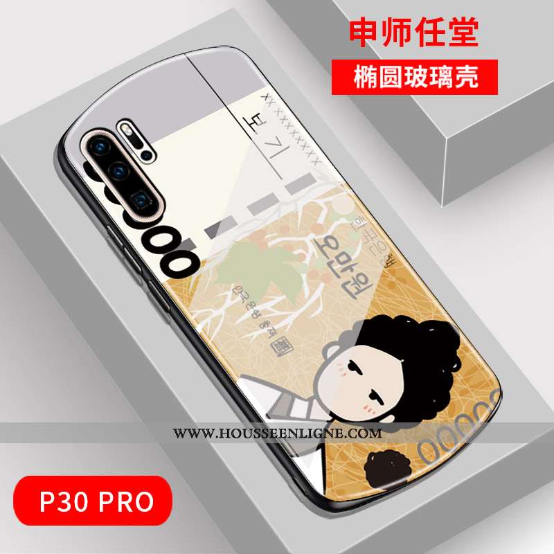 Étui Huawei P30 Pro Verre Dessin Animé Coque Net Rouge Téléphone Portable Mode Charmant Verte
