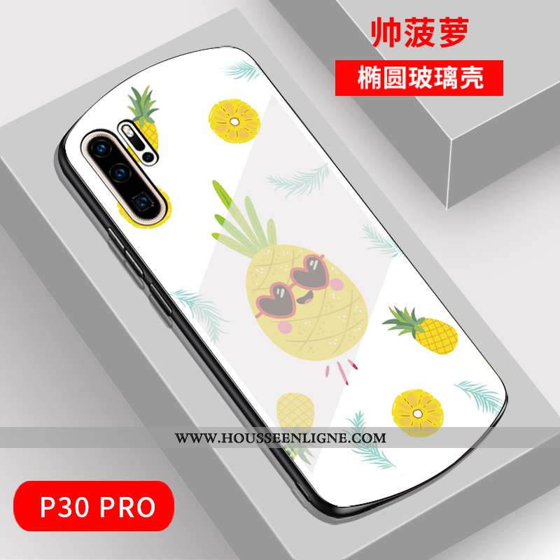 Étui Huawei P30 Pro Verre Dessin Animé Coque Net Rouge Téléphone Portable Mode Charmant Verte