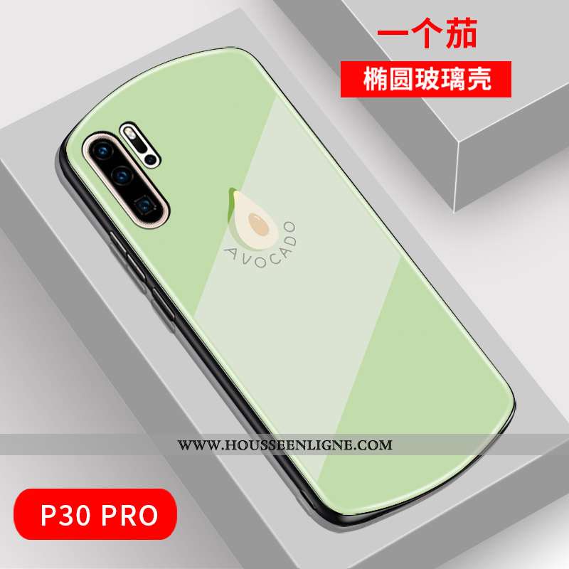 Étui Huawei P30 Pro Verre Dessin Animé Coque Net Rouge Téléphone Portable Mode Charmant Verte