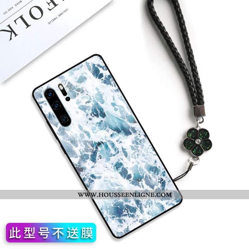 Étui Huawei P30 Pro Verre Personnalité Fluide Doux Coque Silicone Rose Créatif