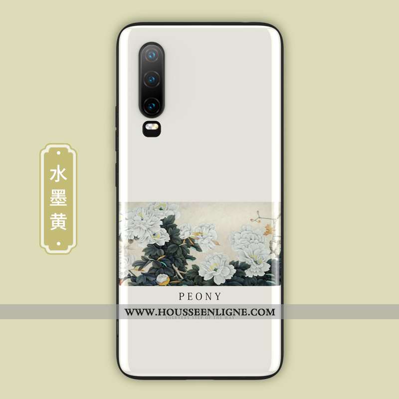Étui Huawei P30 Protection Verre Style Chinois Tout Compris Net Rouge Ultra Téléphone Portable Verte