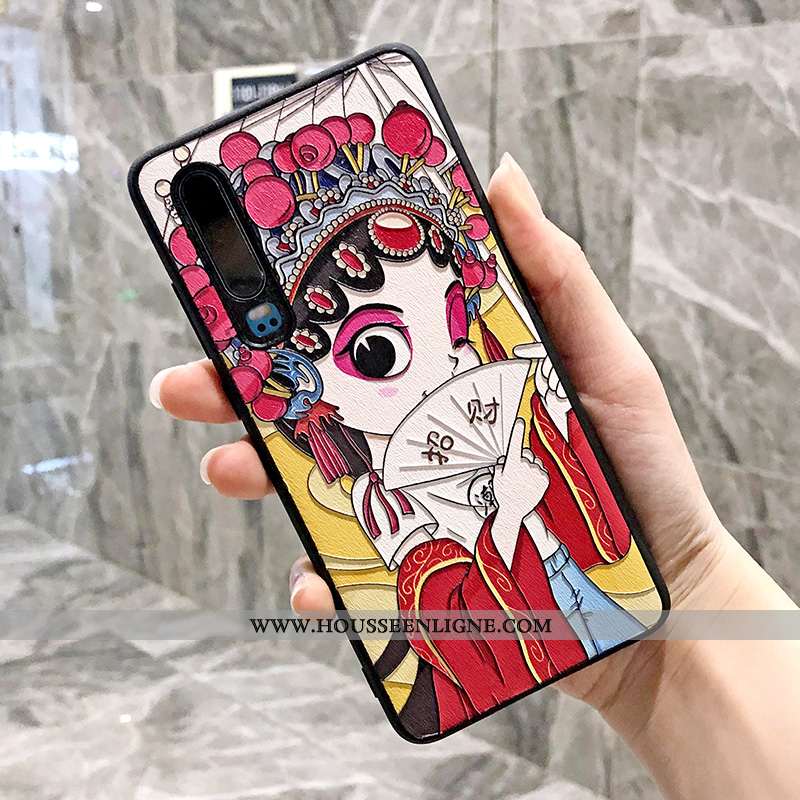 Étui Huawei P30 Tendance Mode Créatif Amoureux Téléphone Portable Charmant Rouge