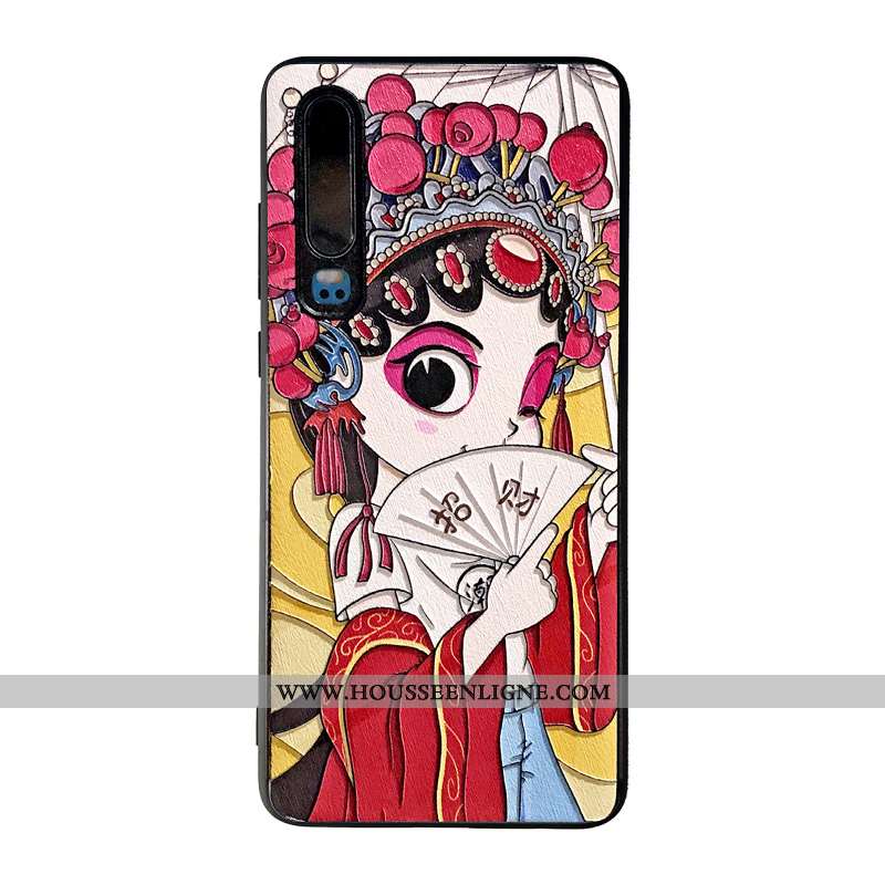 Étui Huawei P30 Tendance Mode Créatif Amoureux Téléphone Portable Charmant Rouge