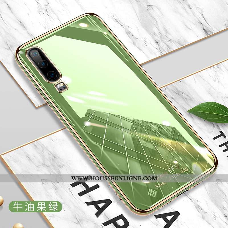 Étui Huawei P30 Ultra Légère Simple Tout Compris Incassable Net Rouge Coque Verte