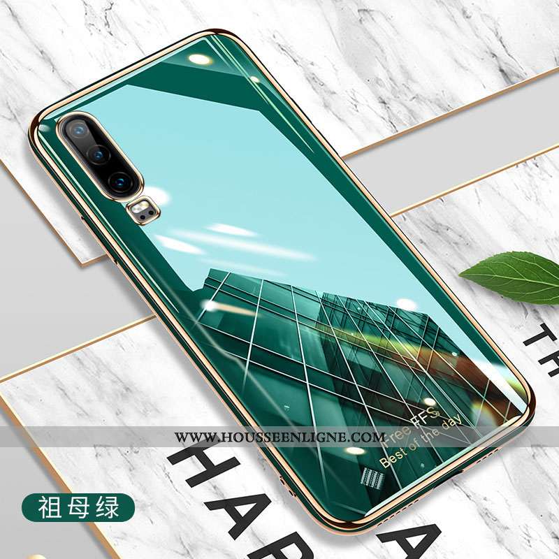 Étui Huawei P30 Ultra Légère Simple Tout Compris Incassable Net Rouge Coque Verte