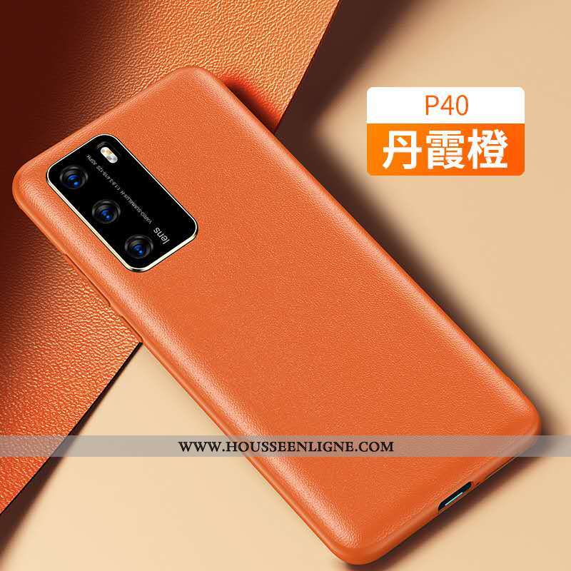 Étui Huawei P40 Cuir Incassable Violet Téléphone Portable Coque
