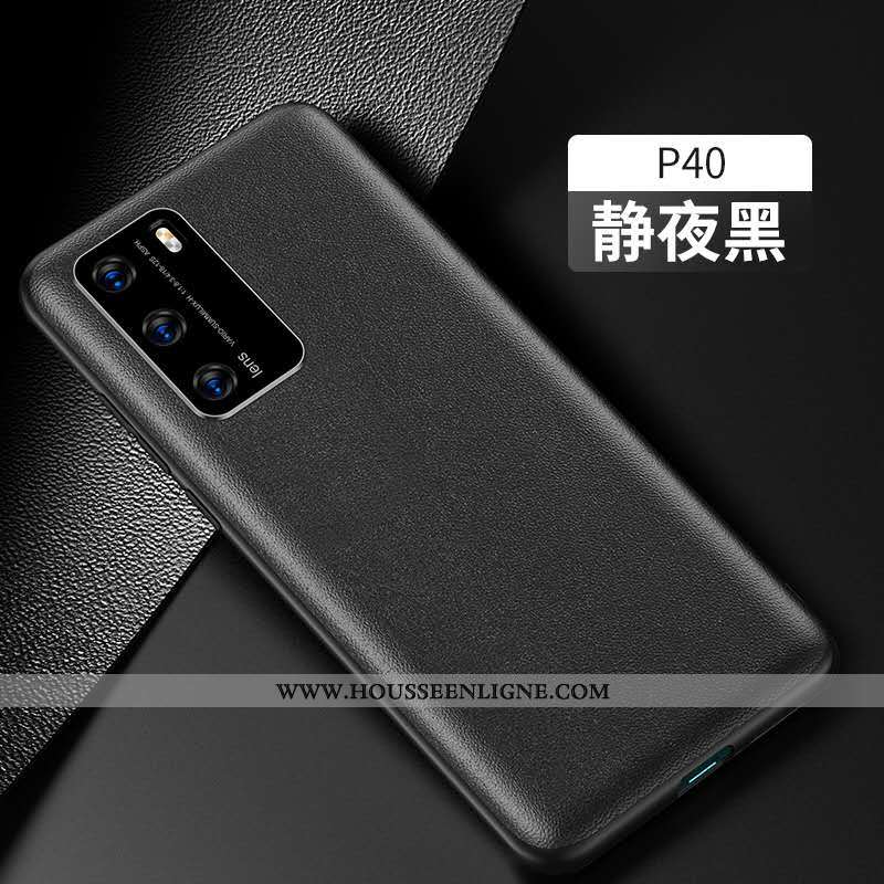 Étui Huawei P40 Cuir Incassable Violet Téléphone Portable Coque