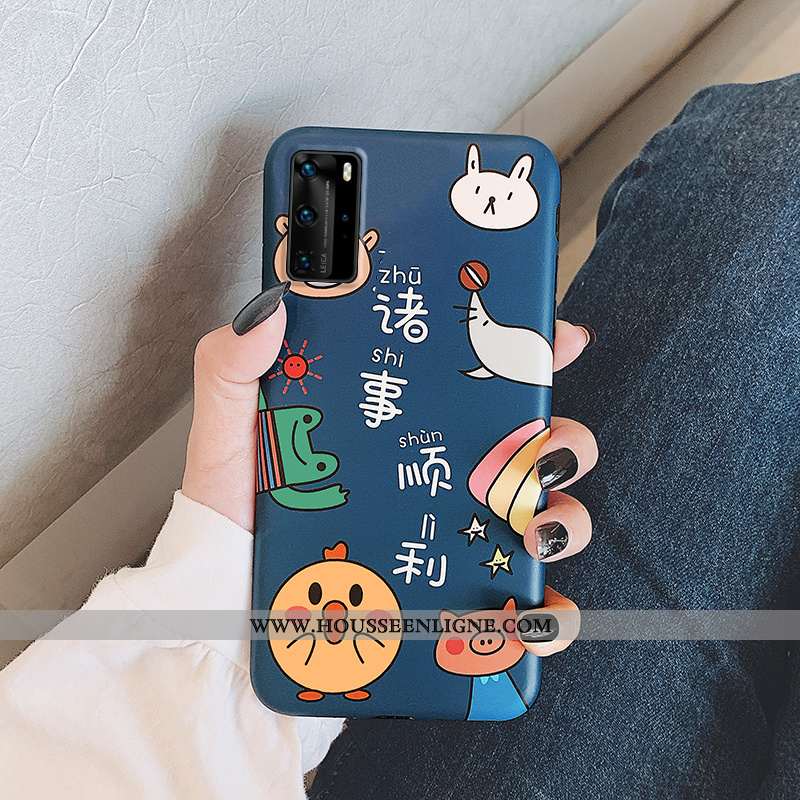 Étui Huawei P40 Délavé En Daim Personnalité Tout Compris Téléphone Portable Incassable Créatif Dessi