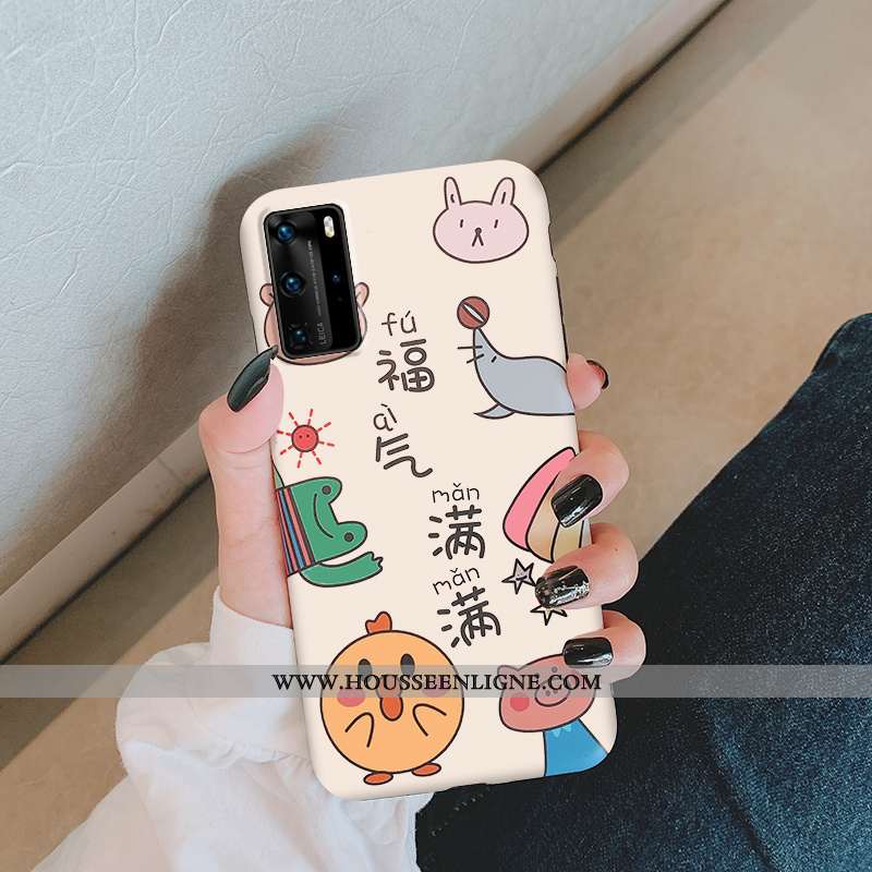 Étui Huawei P40 Délavé En Daim Personnalité Tout Compris Téléphone Portable Incassable Créatif Dessi