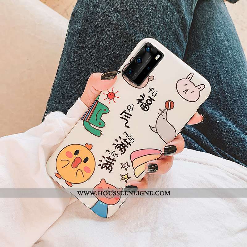 Étui Huawei P40 Délavé En Daim Personnalité Tout Compris Téléphone Portable Incassable Créatif Dessi