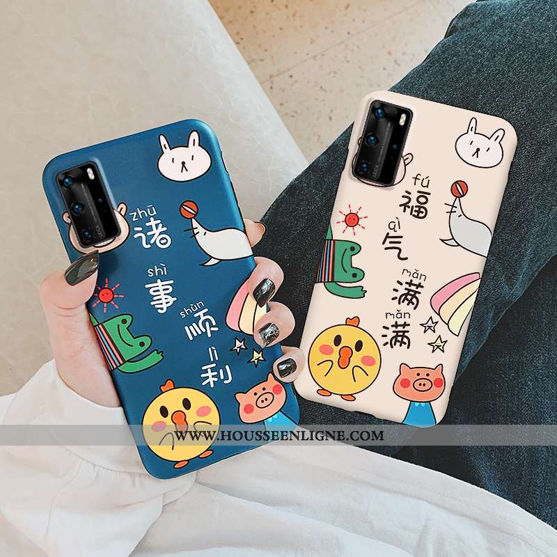 Étui Huawei P40 Délavé En Daim Personnalité Tout Compris Téléphone Portable Incassable Créatif Dessi