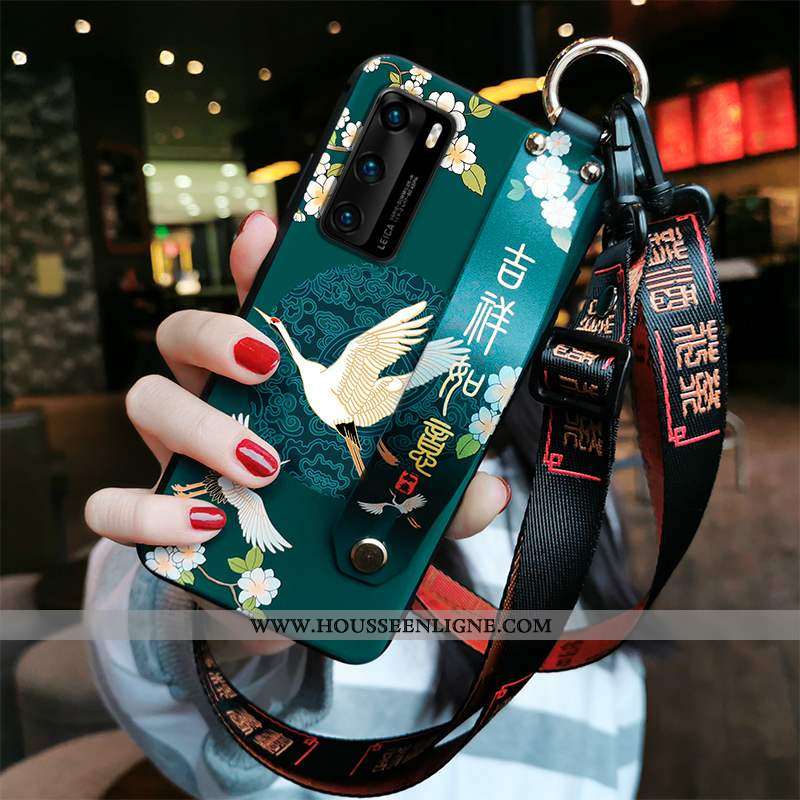Étui Huawei P40 Fluide Doux Protection Téléphone Portable Vert Coque Armée Verte