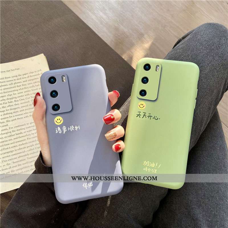 Étui Huawei P40 Fluide Doux Silicone Incassable Protection Légère Bleu Net Rouge