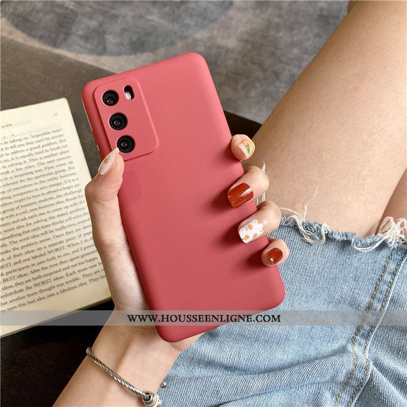 Étui Huawei P40 Fluide Doux Silicone Incassable Protection Légère Bleu Net Rouge