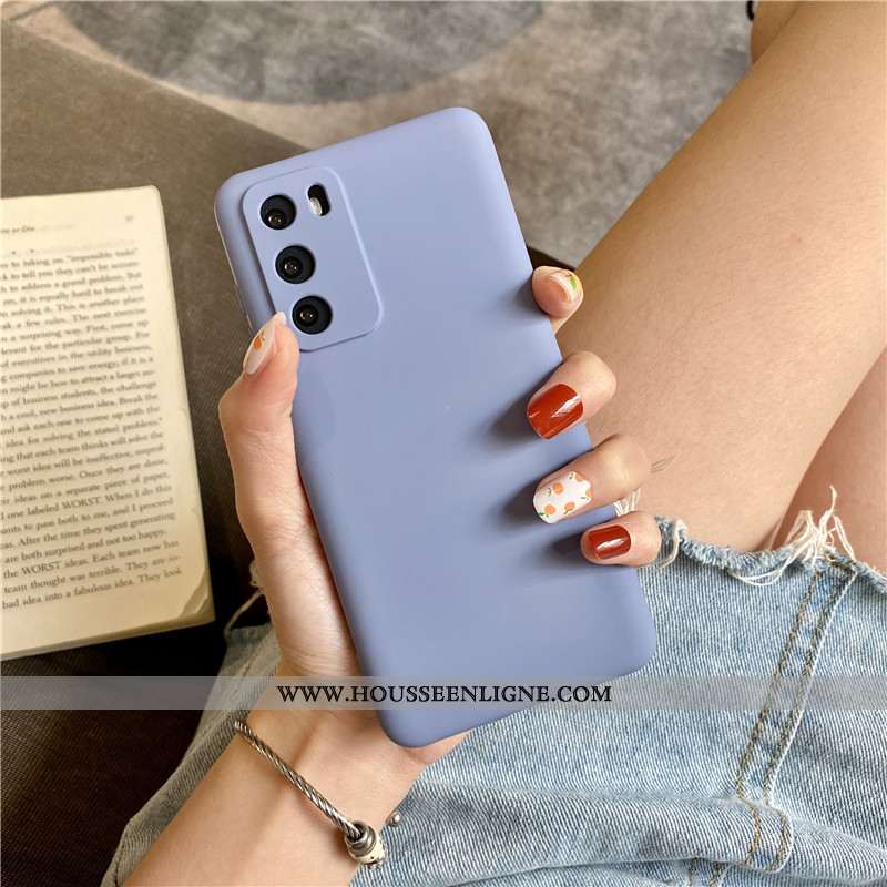 Étui Huawei P40 Fluide Doux Silicone Incassable Protection Légère Bleu Net Rouge