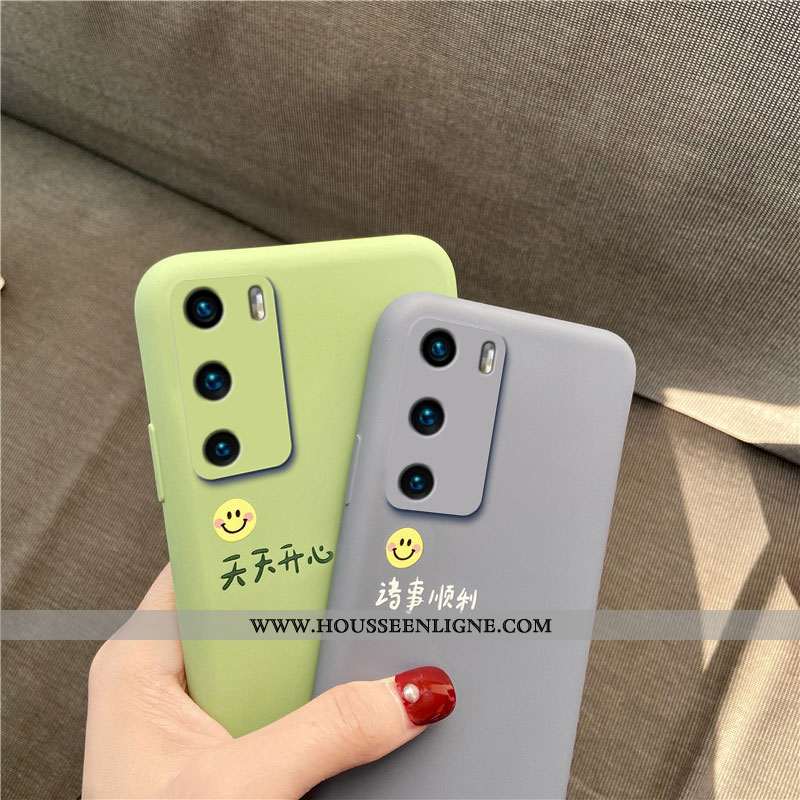 Étui Huawei P40 Fluide Doux Silicone Incassable Protection Légère Bleu Net Rouge